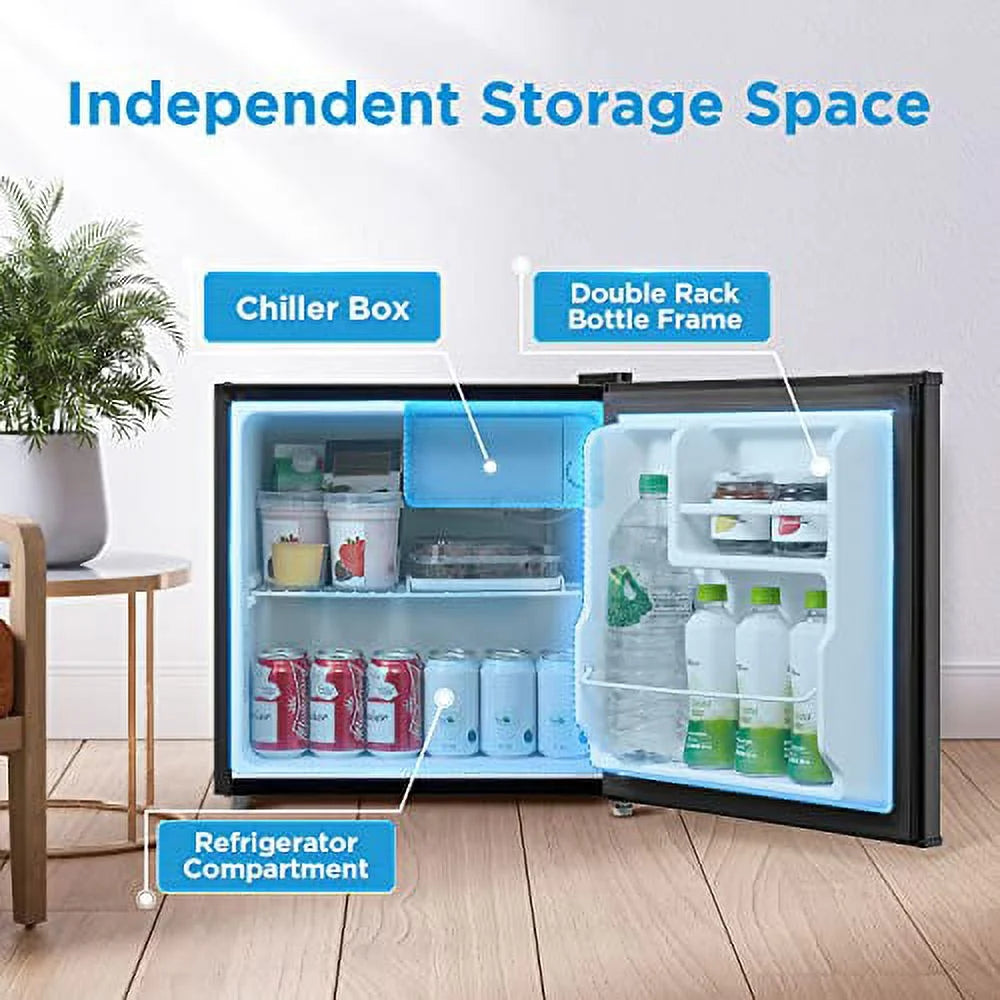 Compact Single Door Refrigerator, 1.6 Cubic Feet, Black U7469