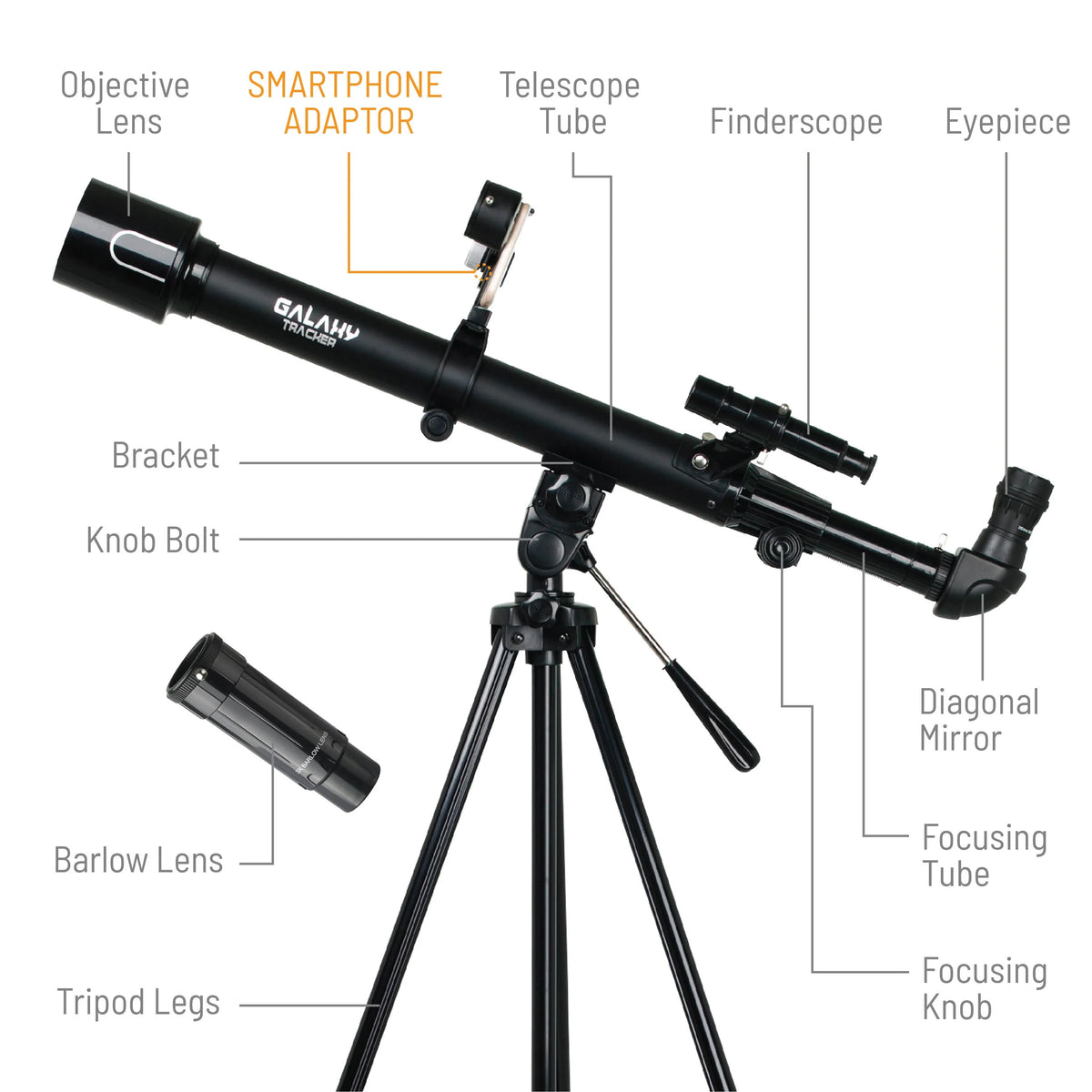 50Mm Wide Angle Hd Telescope With Aluminium Tripod U7112