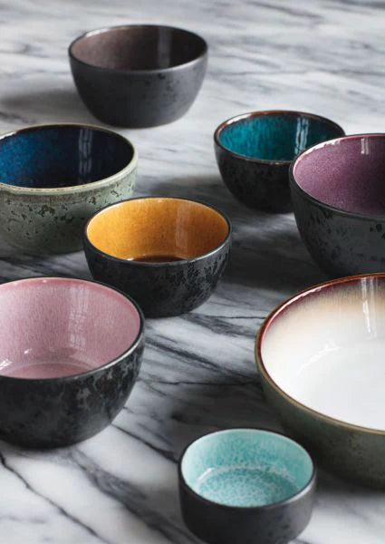 Stoneware Bowl 10cm Black/Dark Blue G926
