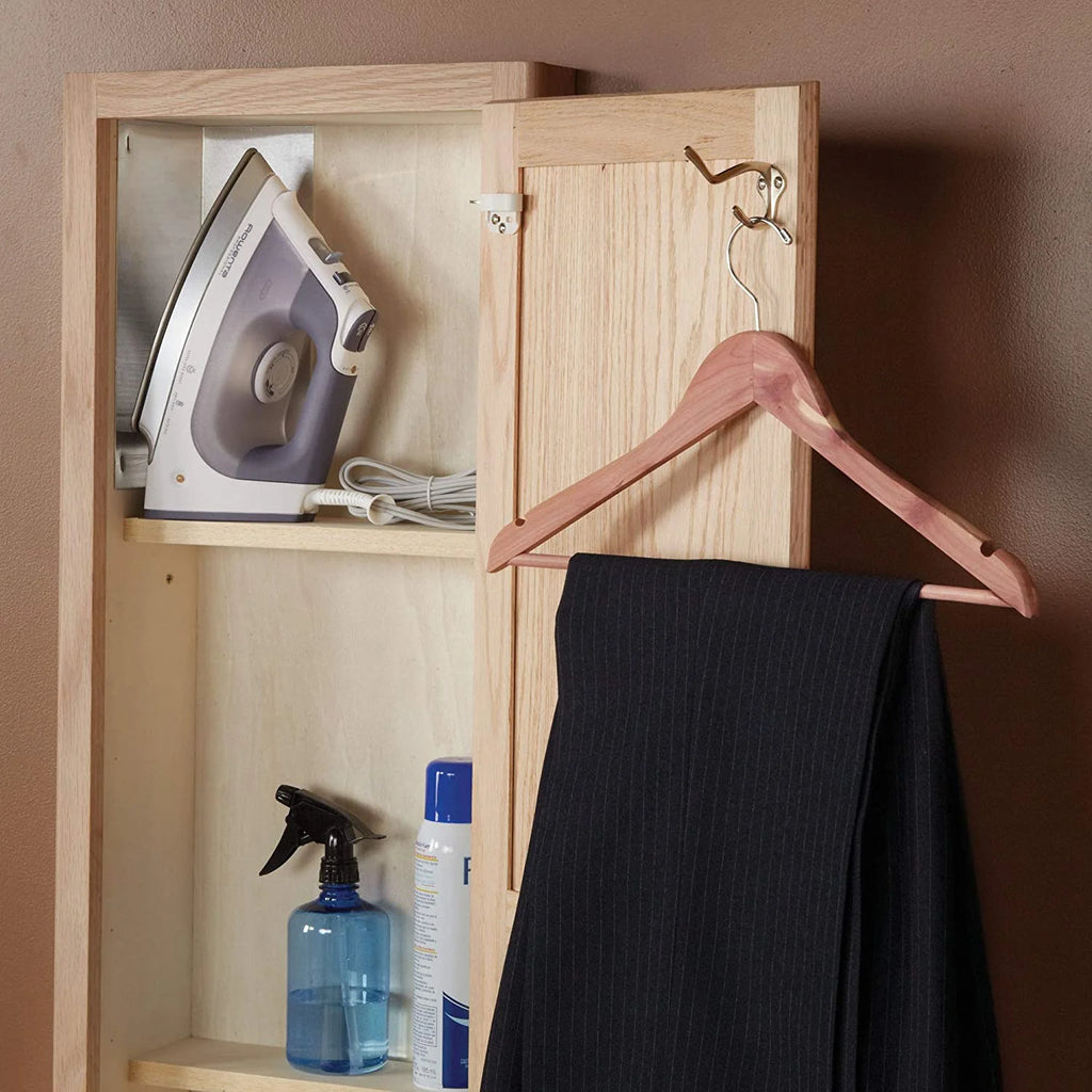 Recessed Ironing Board Cabinet with Storage Shelves J40958