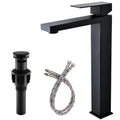 Single Handle Matte Black Tall Bathroom Vessel Sink Faucet F6027