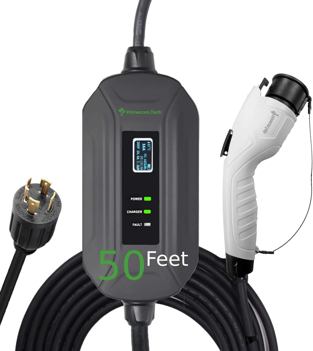Portable Level 2 Electric Vehicle Charger, 16Amp, 30 Feet D264