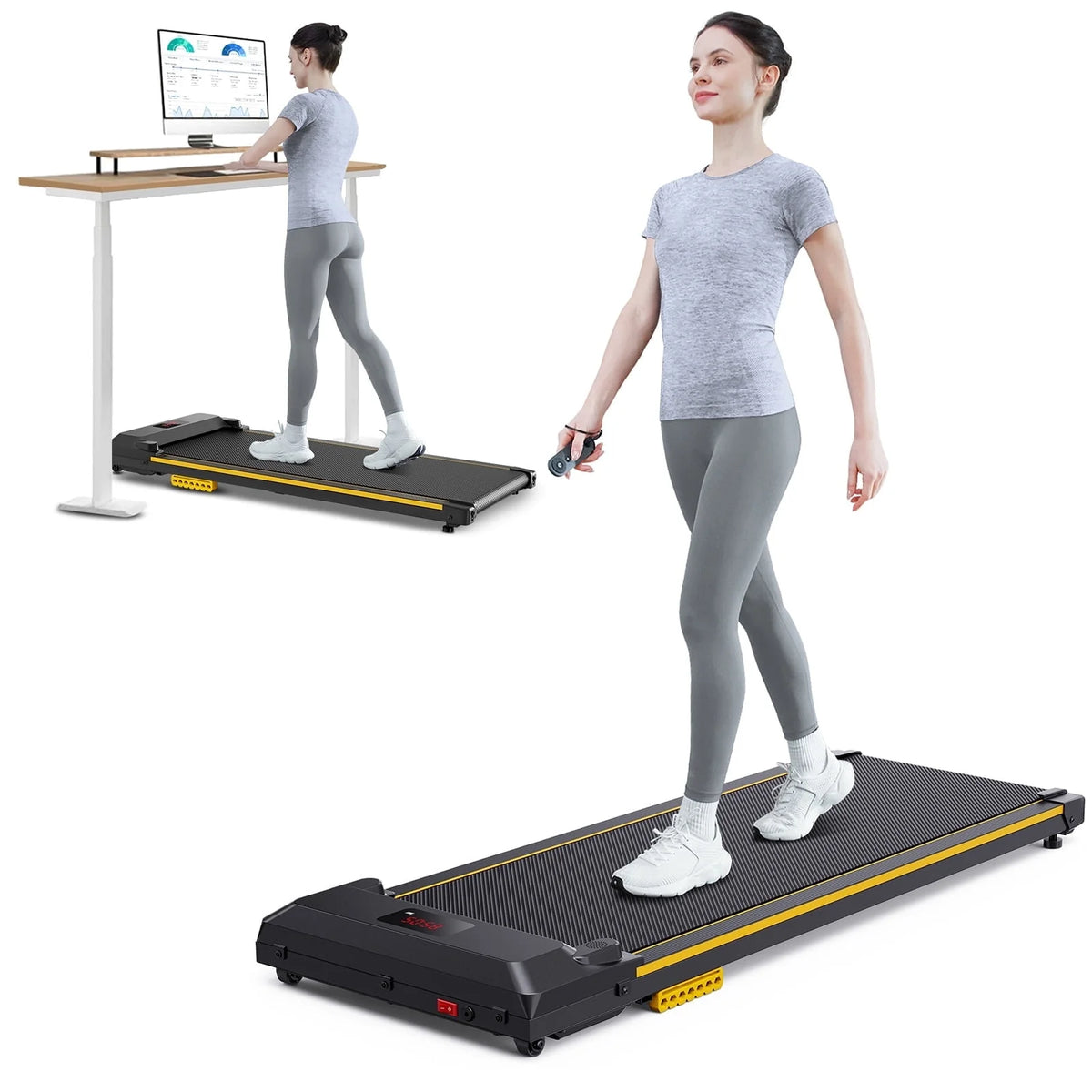 2 in 1 Under Desk Treadmill with Remote Control M7075