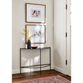 Recycled Natural Steel Black Slim Half-Round Console Table P191632