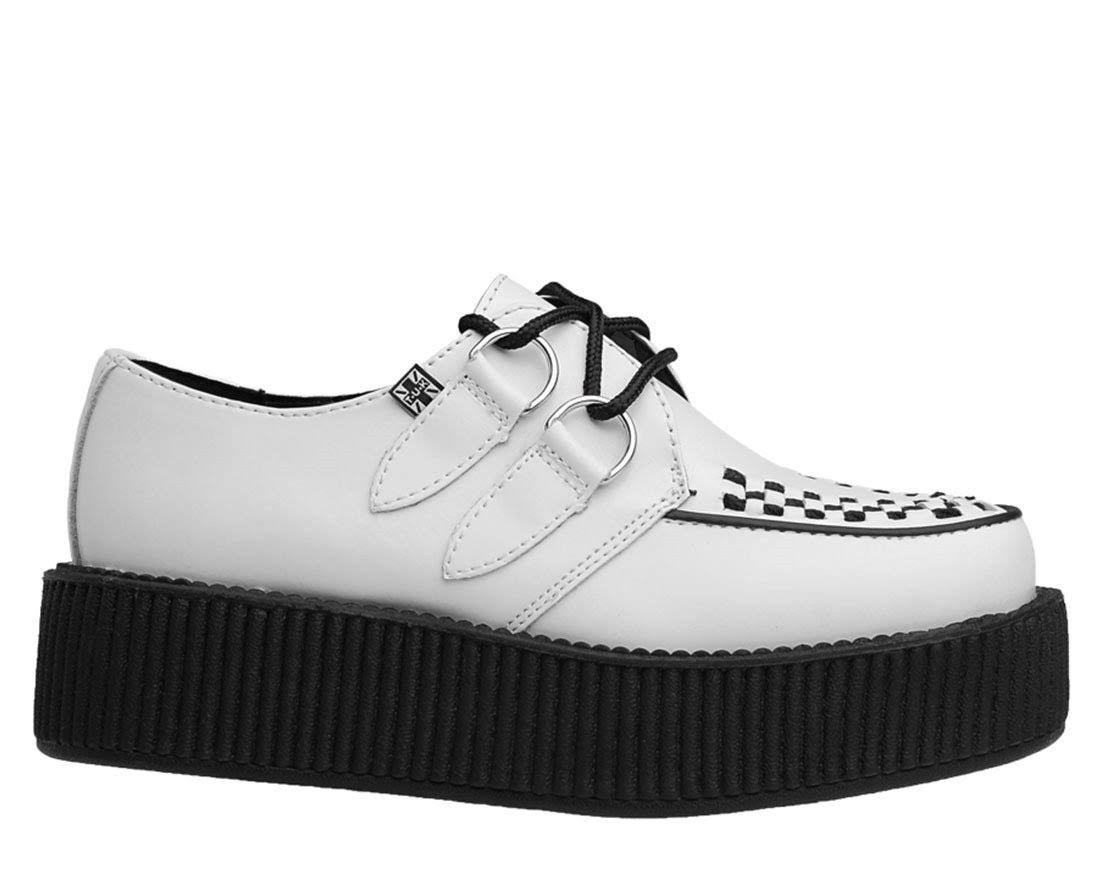 White Leather Creeper Shoes E636