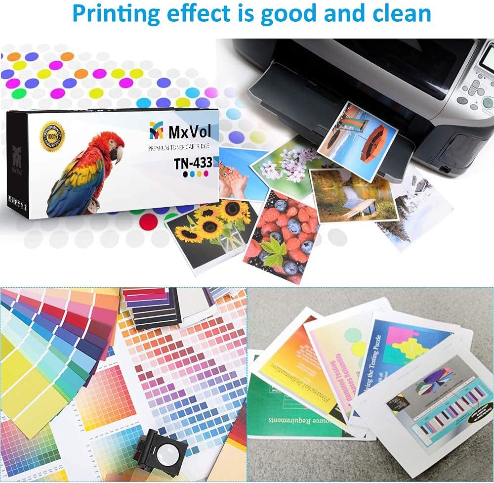 Compatible Toner Cartridge 4-Pack for Brother TN-433 TN-431 Printers Z583