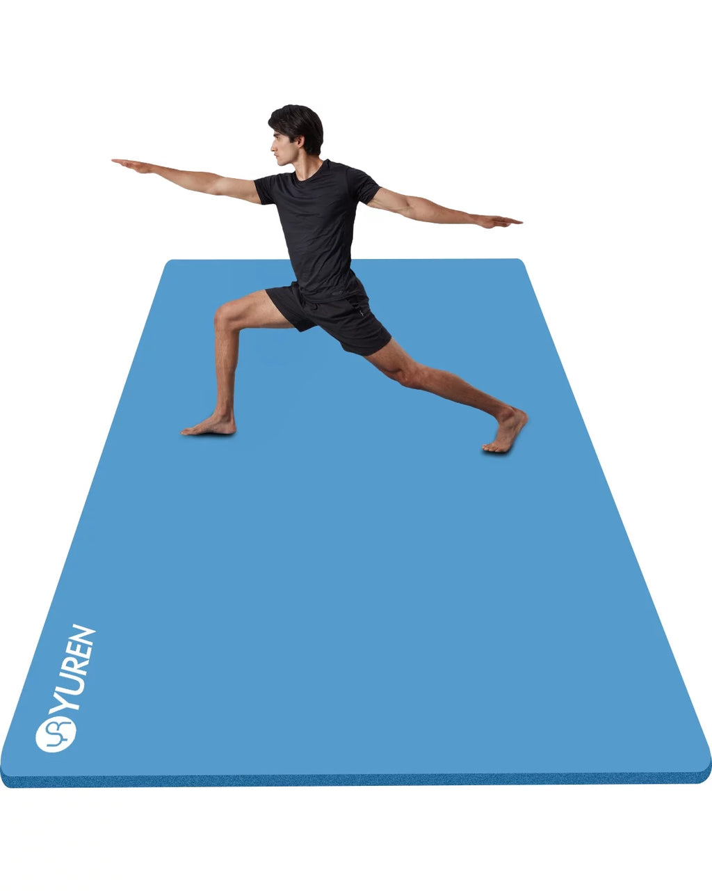 Large Exercise Mat 6' x 4' 10mm Thick NBR Black C2684