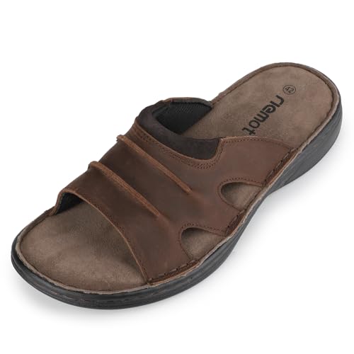 Men's Leather Sandals Cushioning Arch Support Lightweight Non-slip Summer Slides A13271