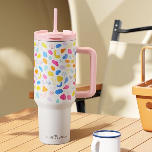 40oz Stainless Steel Insulated Tumbler with Handle and Straw S9914