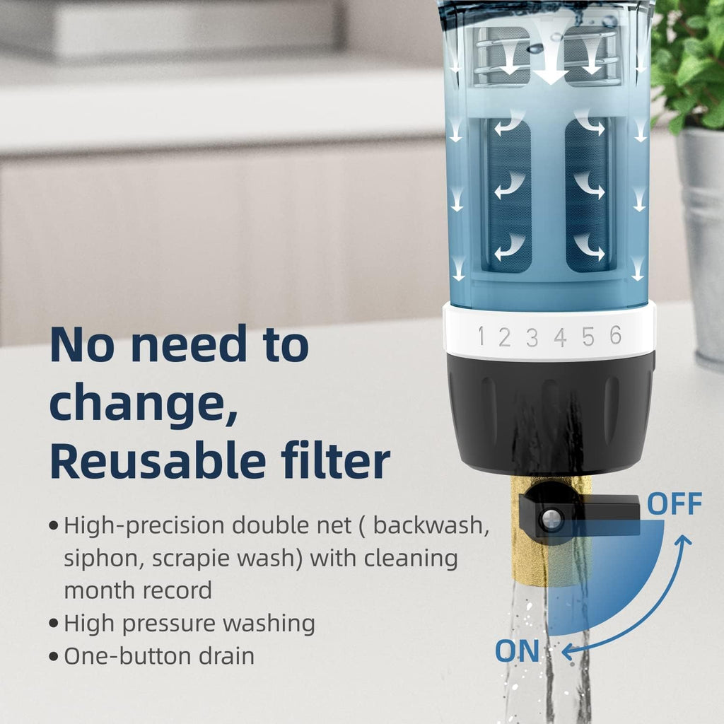 40-Micron Reusable Whole House Sediment Water Filter, Lead-Free Brass, Pack of 2 Q85209
