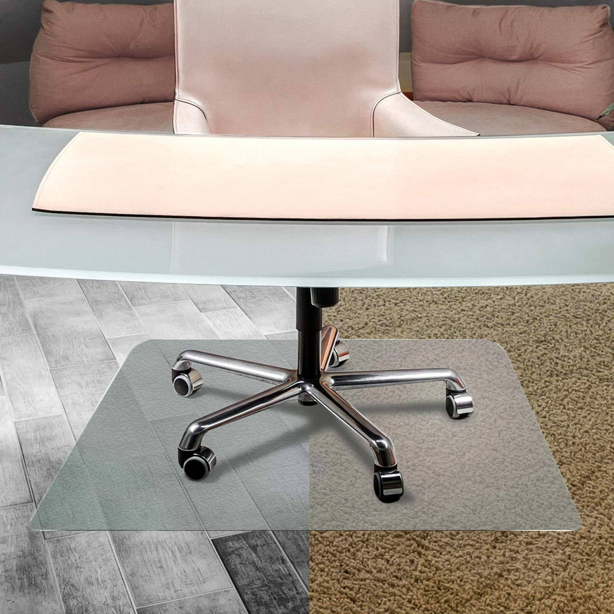 Clear Polycarbonate Anti-Slip Mat, 60 x 48 Inches C22316
