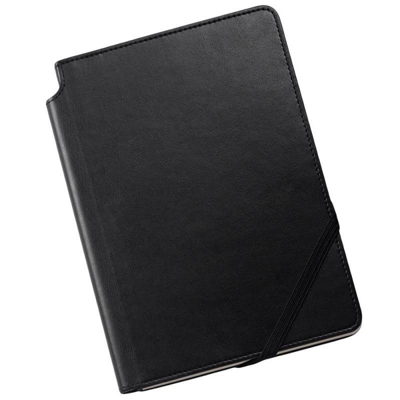 Satin Chrome Ballpoint Pen and Black Medium Journal V395