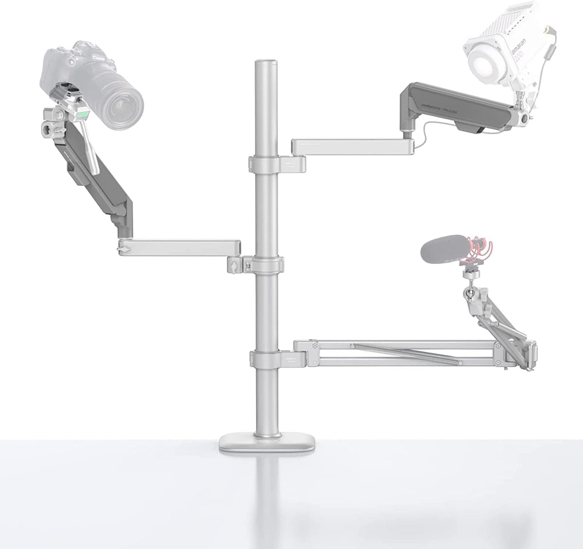 Desk Camera Mount Webcam Stand with Microphone Boom Arm Tripod M980