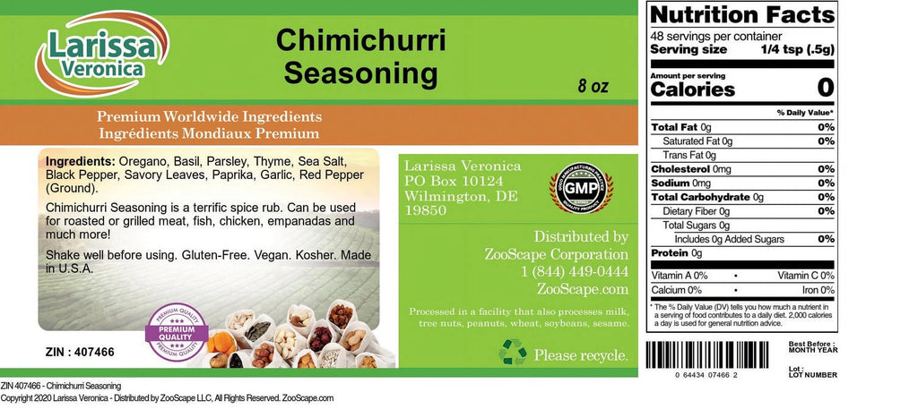 Chimichurri Seasoning 8 oz 3-Pack L774