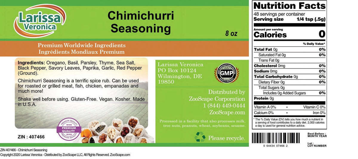 Chimichurri Seasoning 8 oz 3-Pack L774