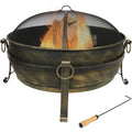 Steel Cauldron Fire Pit with Spark Screen, 34-Inch G1088