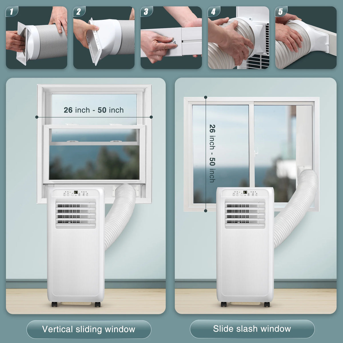 5000BTU Portable Air Conditioner 3 in 1 with 24-Hour Timer W4998