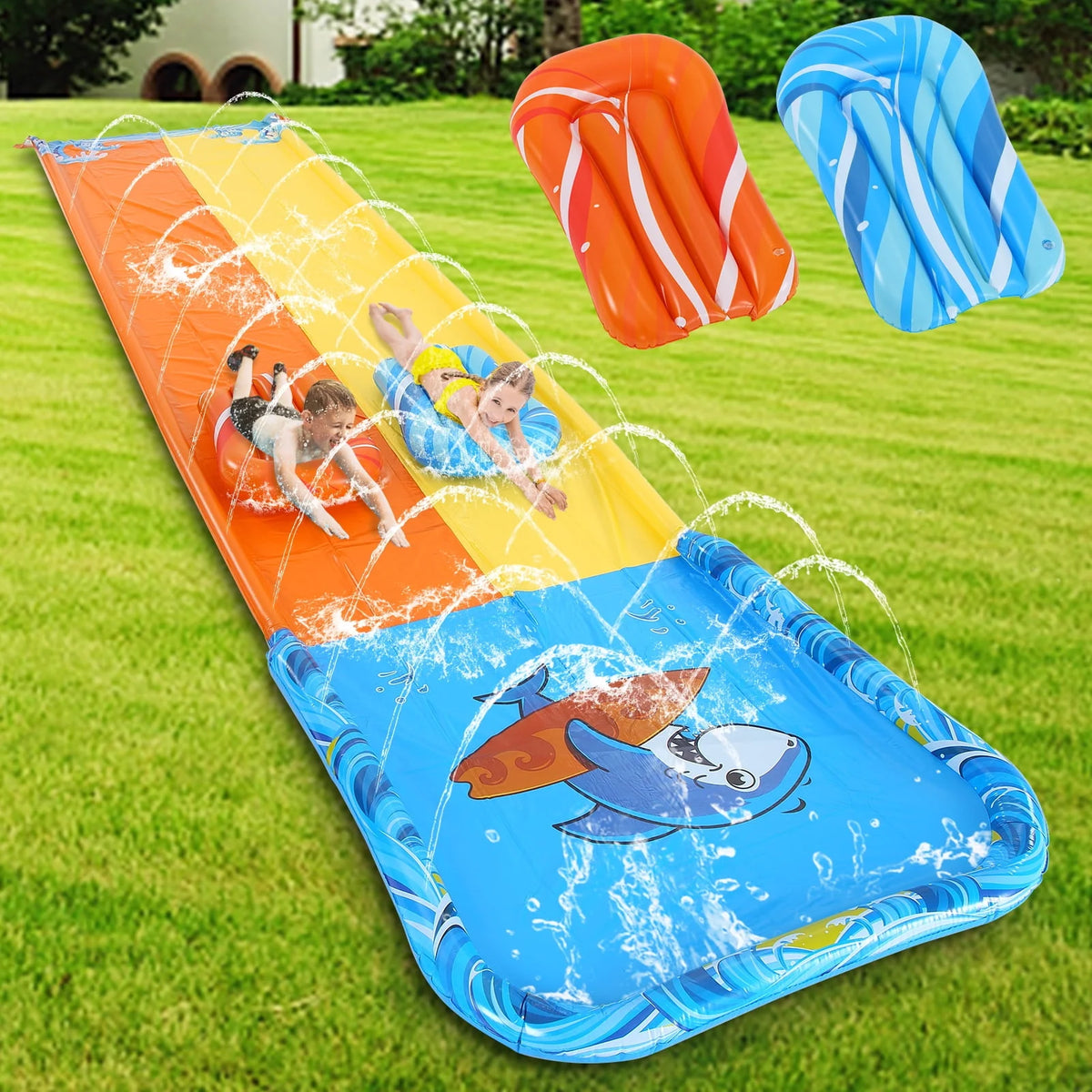 20ft Inflatable Water Slide with 2 Bodyboards and Sprinkler B244176