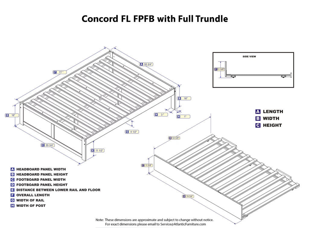 White Full Platform Bed with Trundle C18219