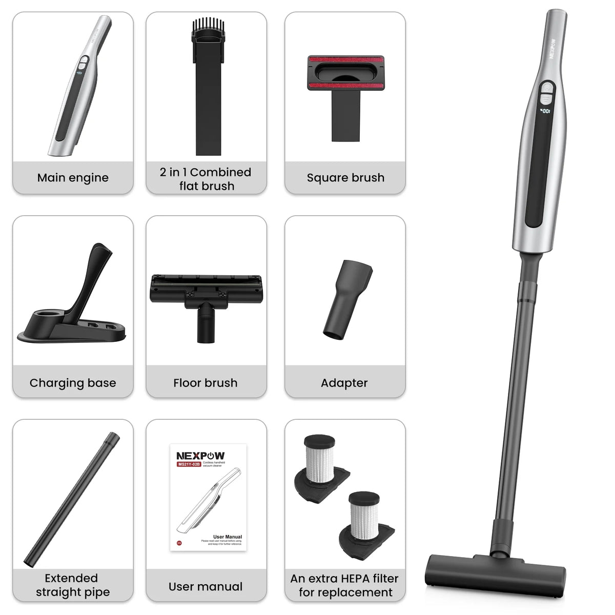 Handheld Vacuum Cleaner Cordless 18000PA 7500mAh Rechargeable Car Vacuum with 2 Suction Modes D16262