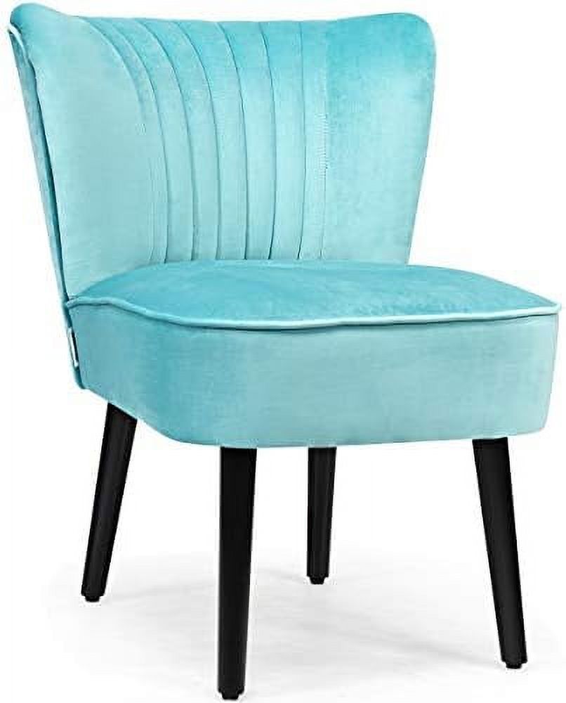 Velvet Accent Chair Set of 2 Armless Curved Backrest Padded Seat J661657