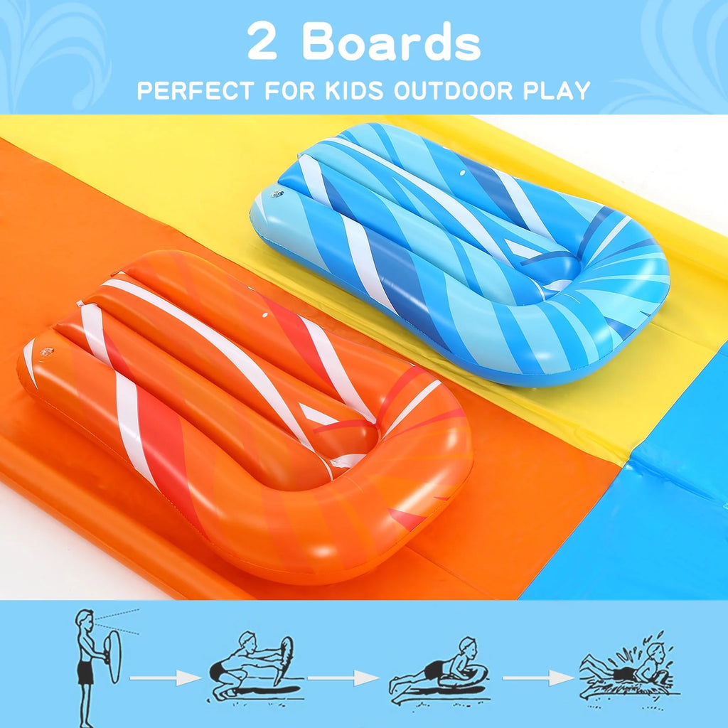 20ft Inflatable Water Slide with 2 Bodyboards and Sprinkler B244176