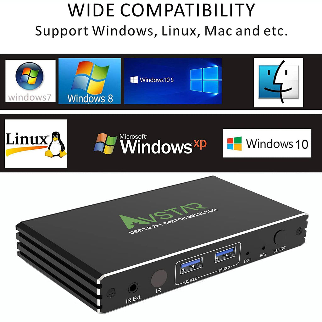 4 Port USB 3.1 3.0 KVM Switch with IR Remote Control K36563
