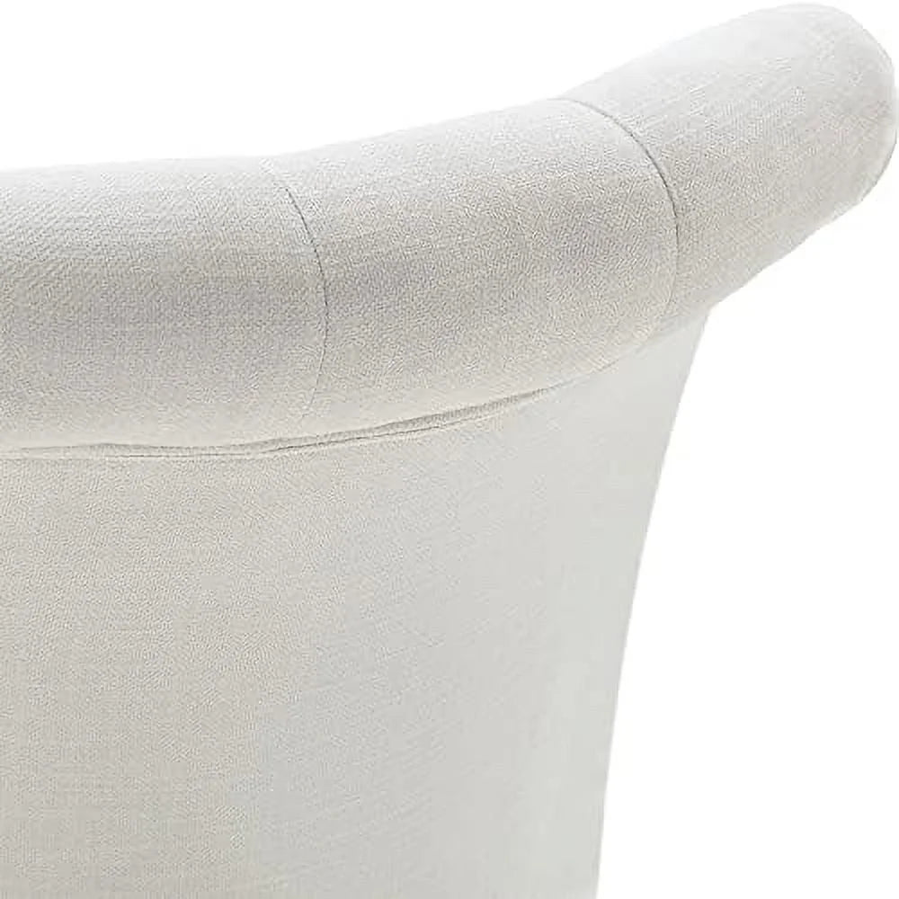 Adjustable Swivel Linen Fabric Upholstered Office Chair with Wheels X100