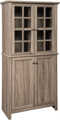 Rustic Farmhouse Accent Cabinet with Adjustable Shelves, Gray C447263