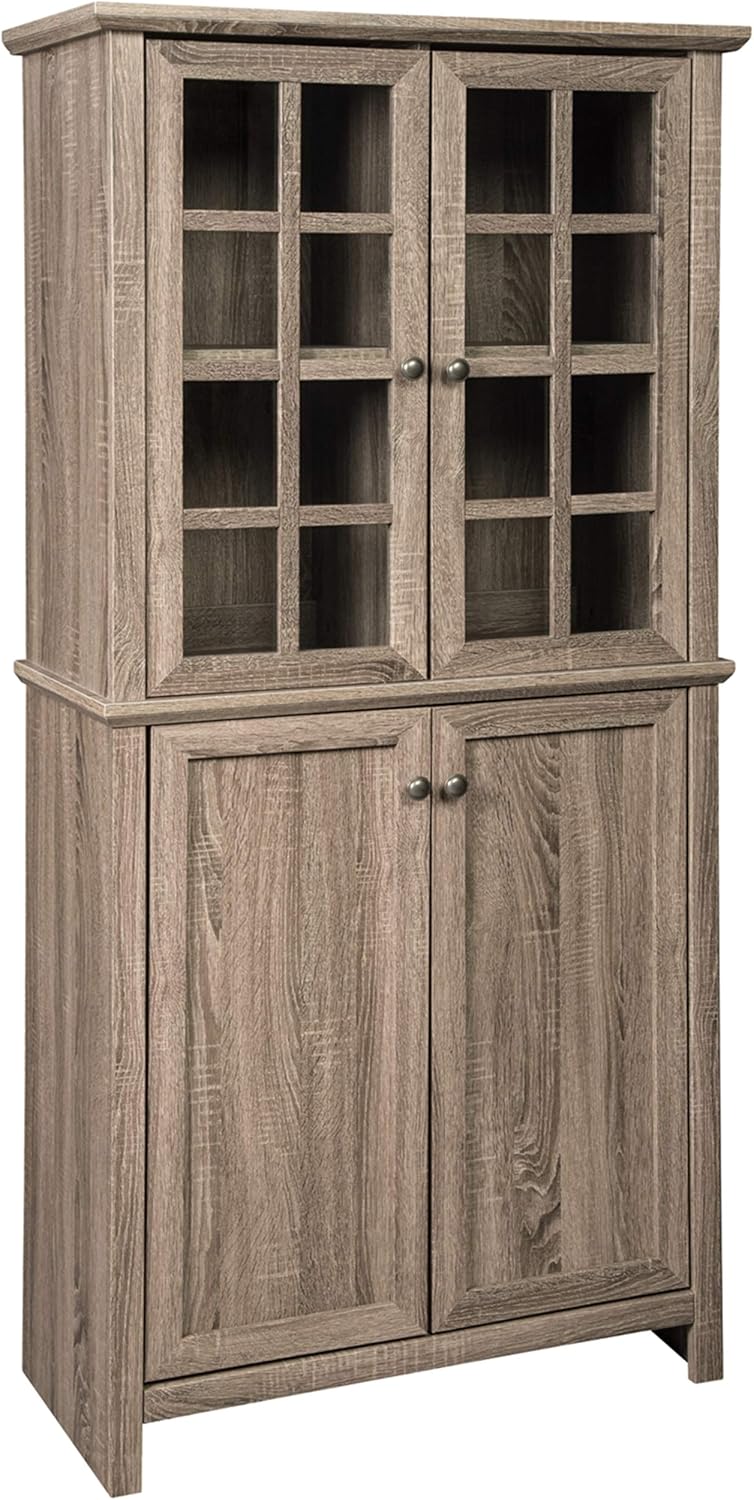 Rustic Farmhouse Accent Cabinet with Adjustable Shelves, Gray C447263
