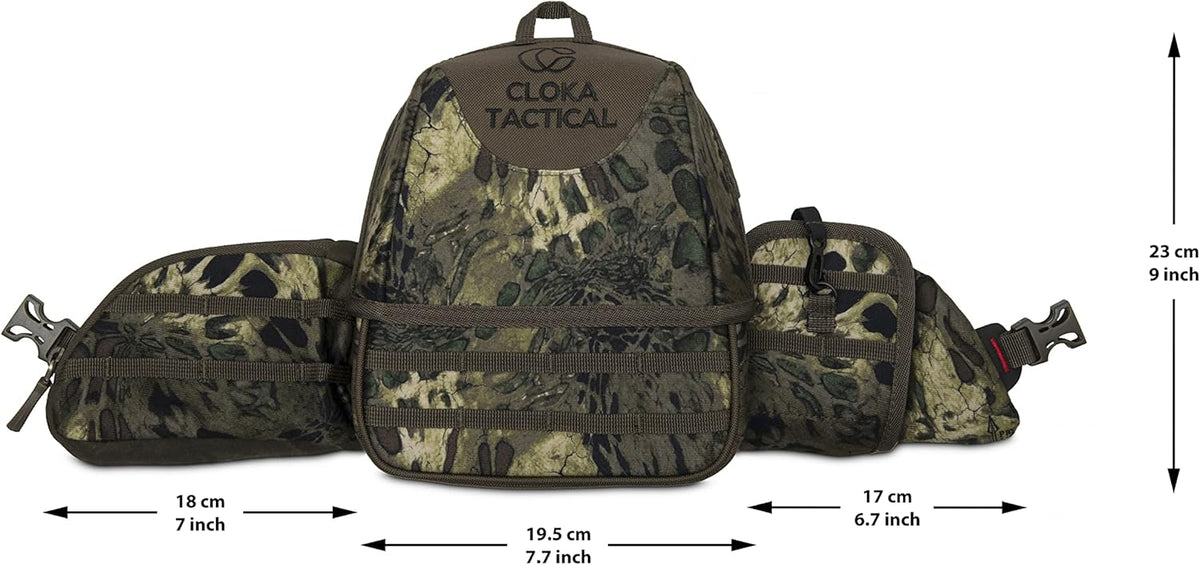 Waterproof Woodlands Camo Binocular Chest Pack with Rangefinder Pouch G37264