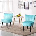 Velvet Accent Chair Set of 2 Armless Curved Backrest Padded Seat J661657