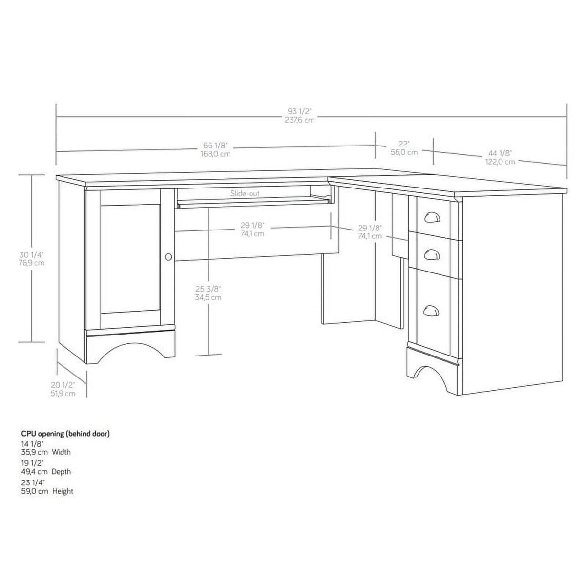 L-Shaped Engineered Wood Computer Desk Z47456