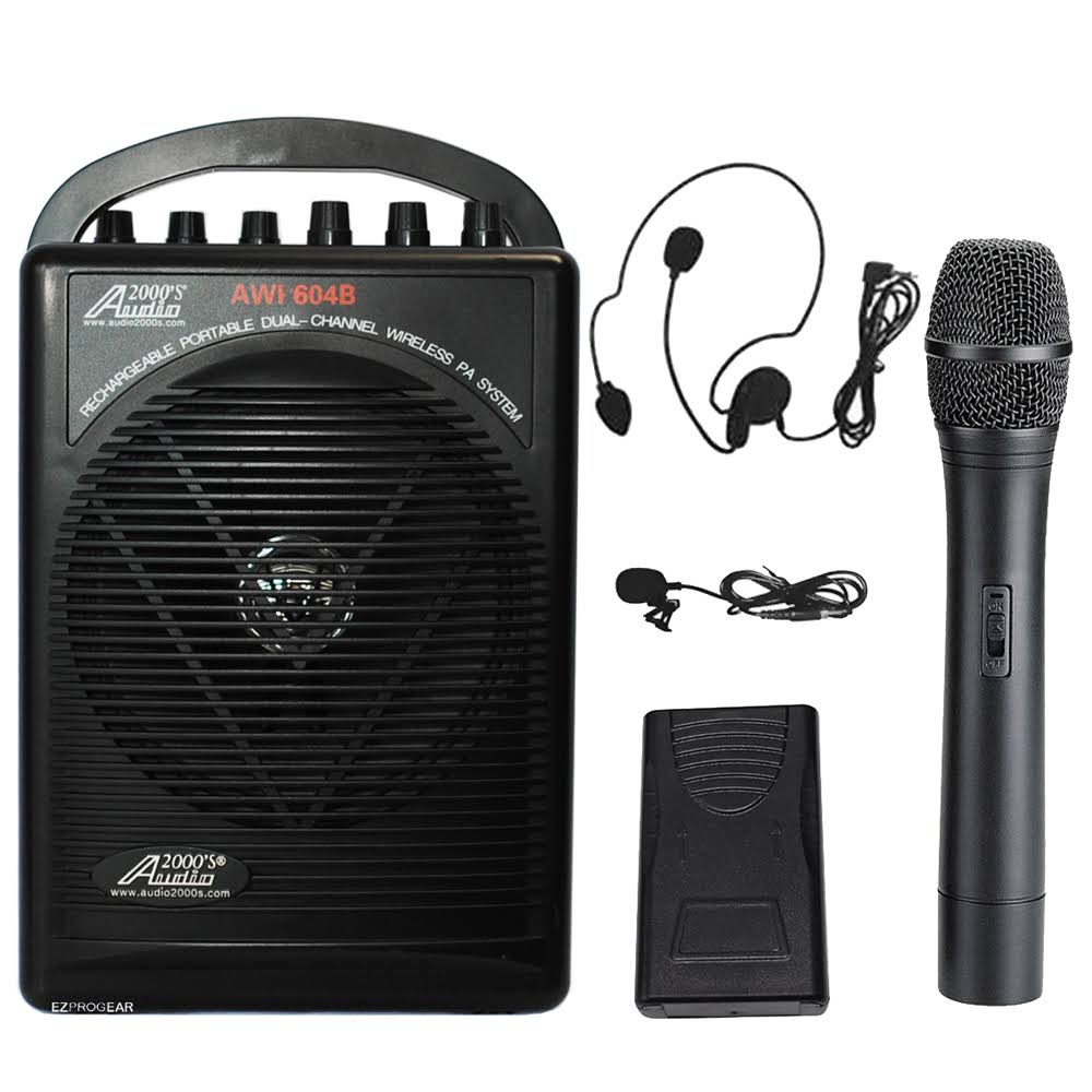 Battery Powered Dual Channel Wireless Microphone PA System O266