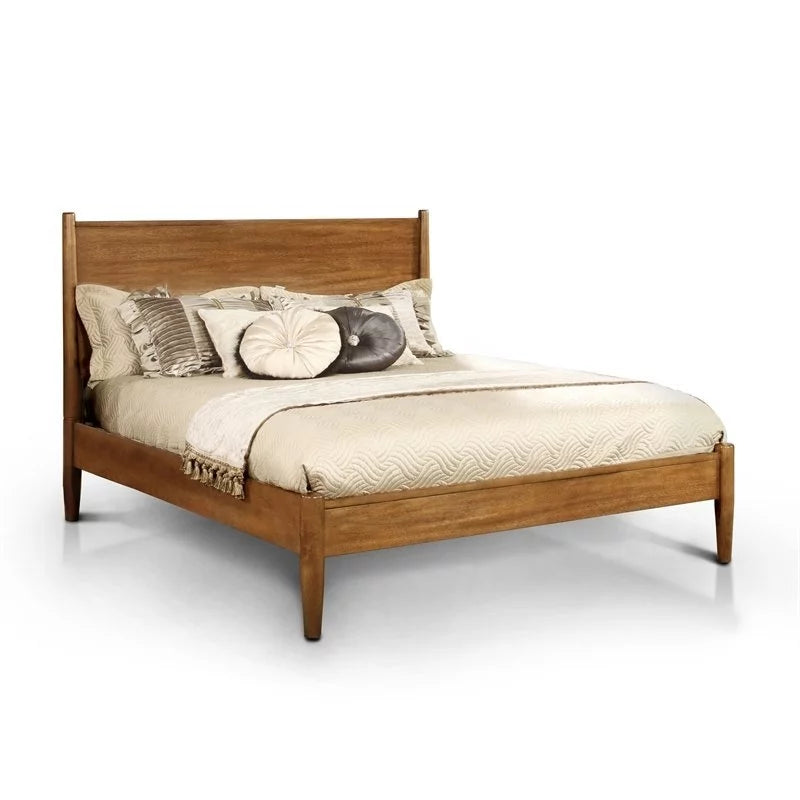 Oak Queen Panel Bed Y354