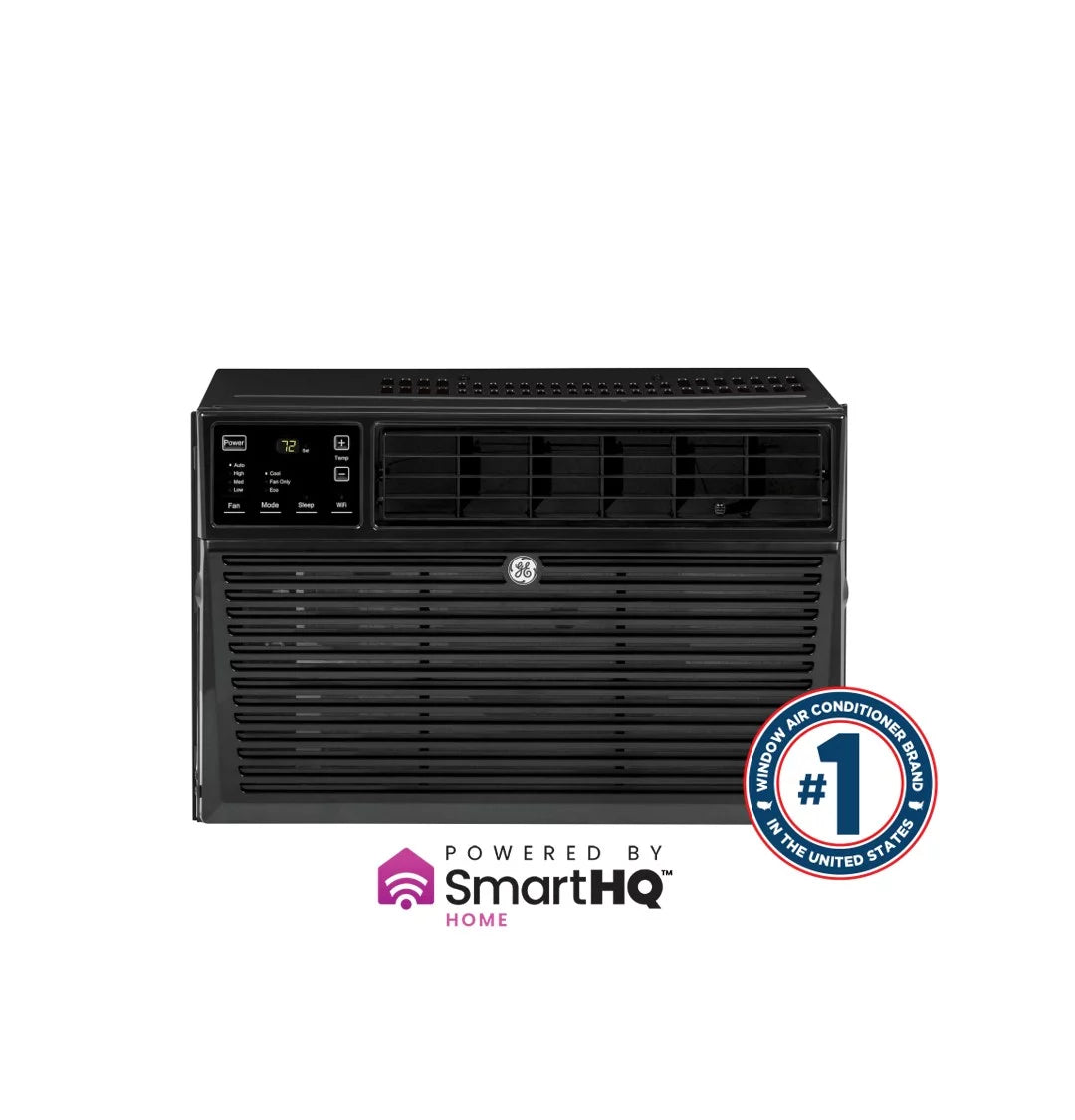 8,000 BTU Smart Window Air Conditioner with Remote, Black E834664