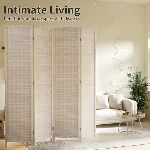 4 Panel 72 Inches High Bamboo Mesh Room Divider M7849