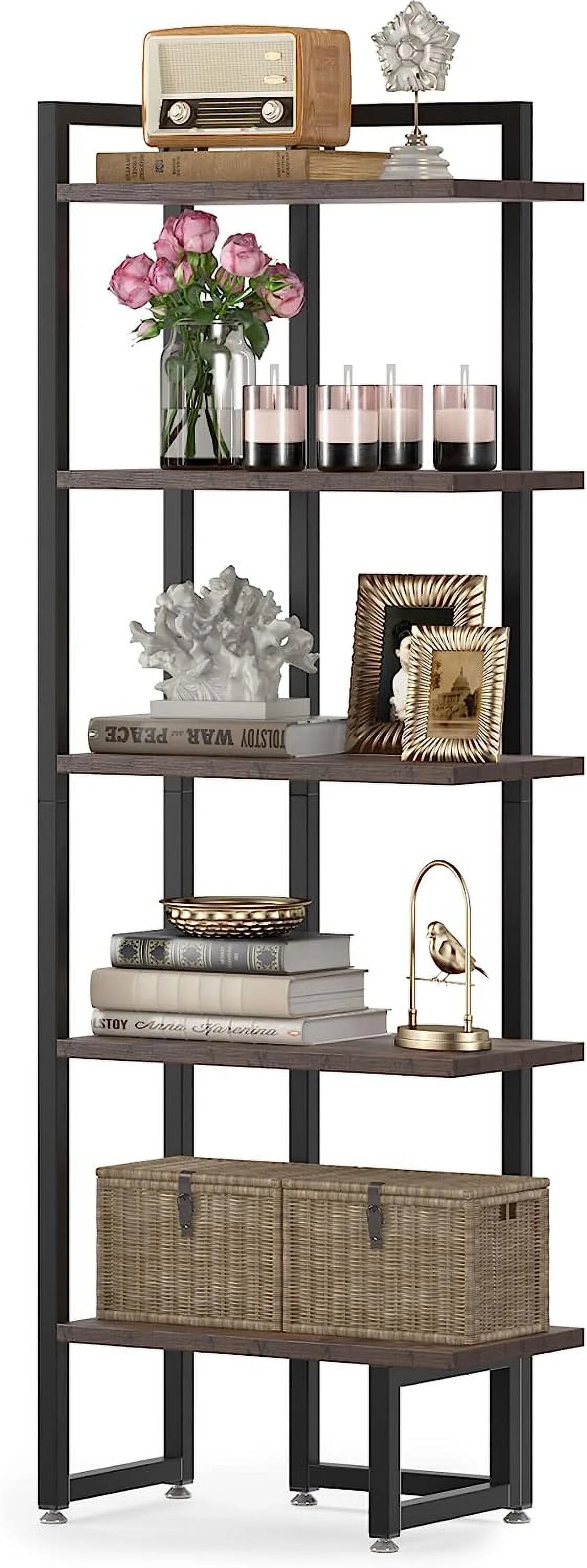 5 Tier Wood Corner Bookshelf A772
