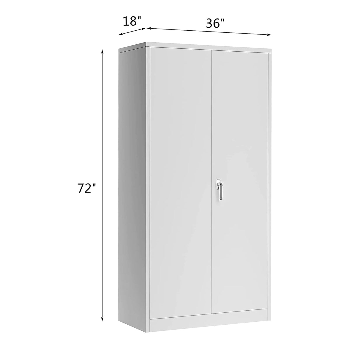 72 Inch Locking Storage Cabinet with Adjustable Shelves, Gray F270
