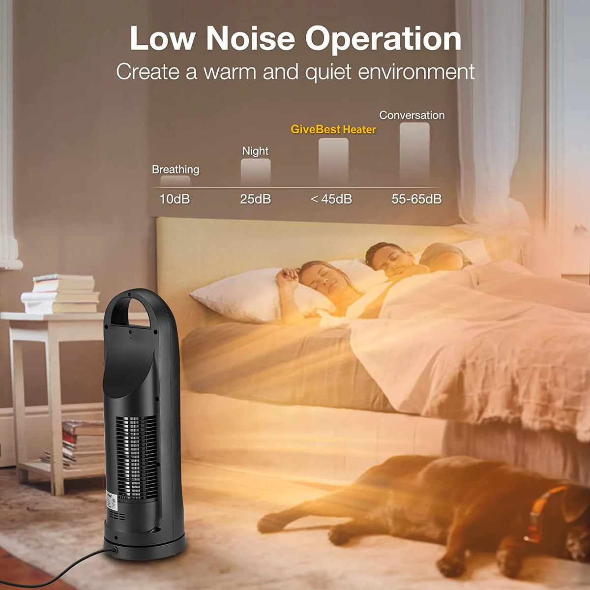 22" Electric Oscillating Tower Space Heater with Thermostat, Remote, Timer, 1500W S393