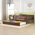 Walnut Full Size Wood Daybed with Trundle H11849
