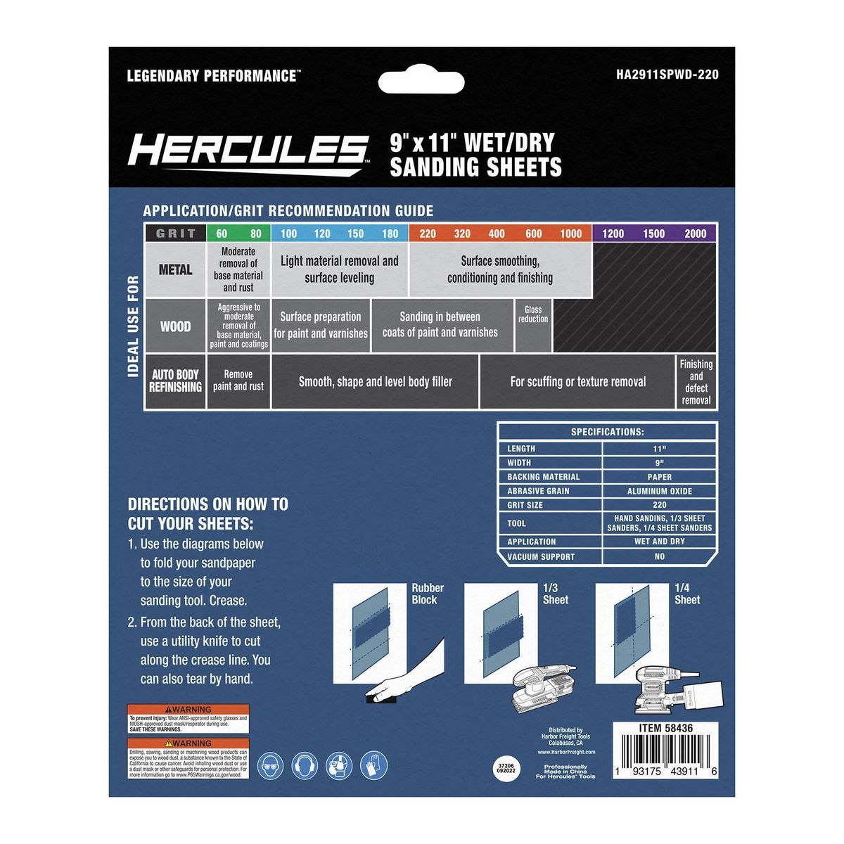 9 in. x 11 in. 220 Grit Wet/Dry Sanding Sheets 5-Pack M31776
