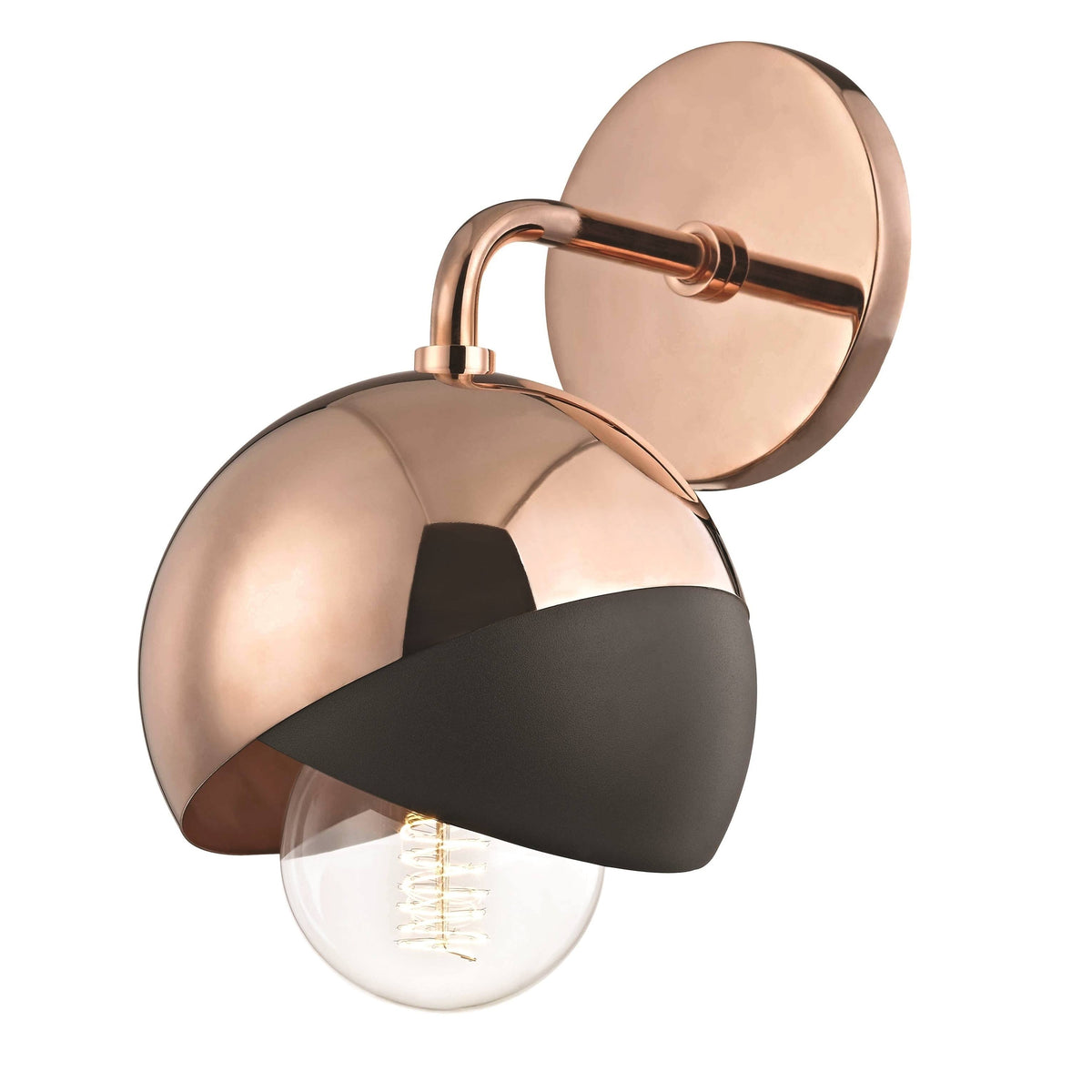 1 Light Wall Sconce Polished Copper/Black V992794
