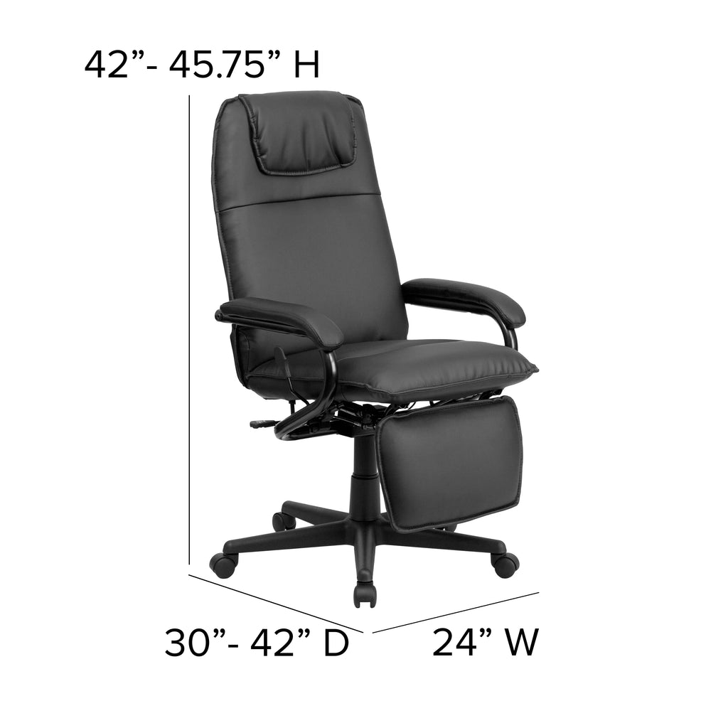 High Back Black LeatherSoft Executive Reclining Ergonomic Swivel Office Chair with Arms M229644