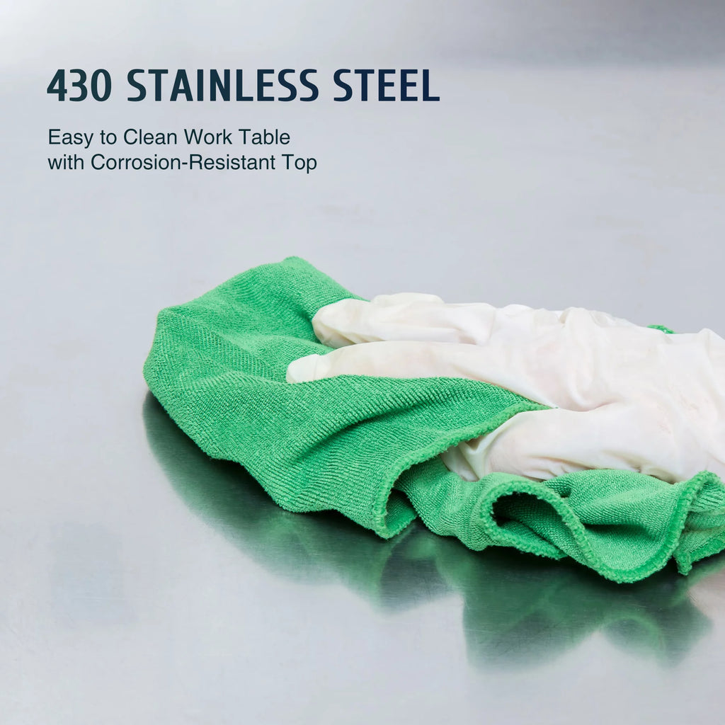 Stainless Steel Prep Table with Adjustable Shelf 24x24 Inch A646
