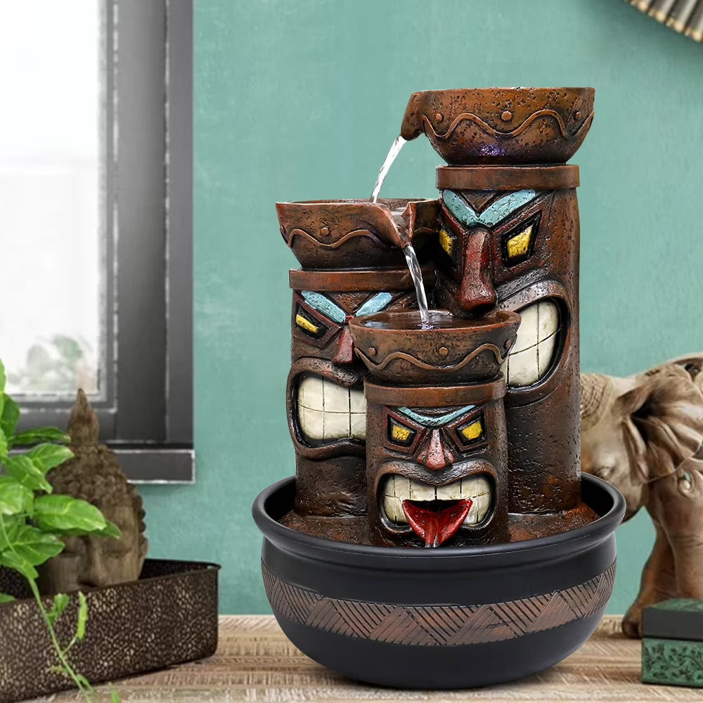 3-Tier Tabletop Water Fountain with Light Z93301