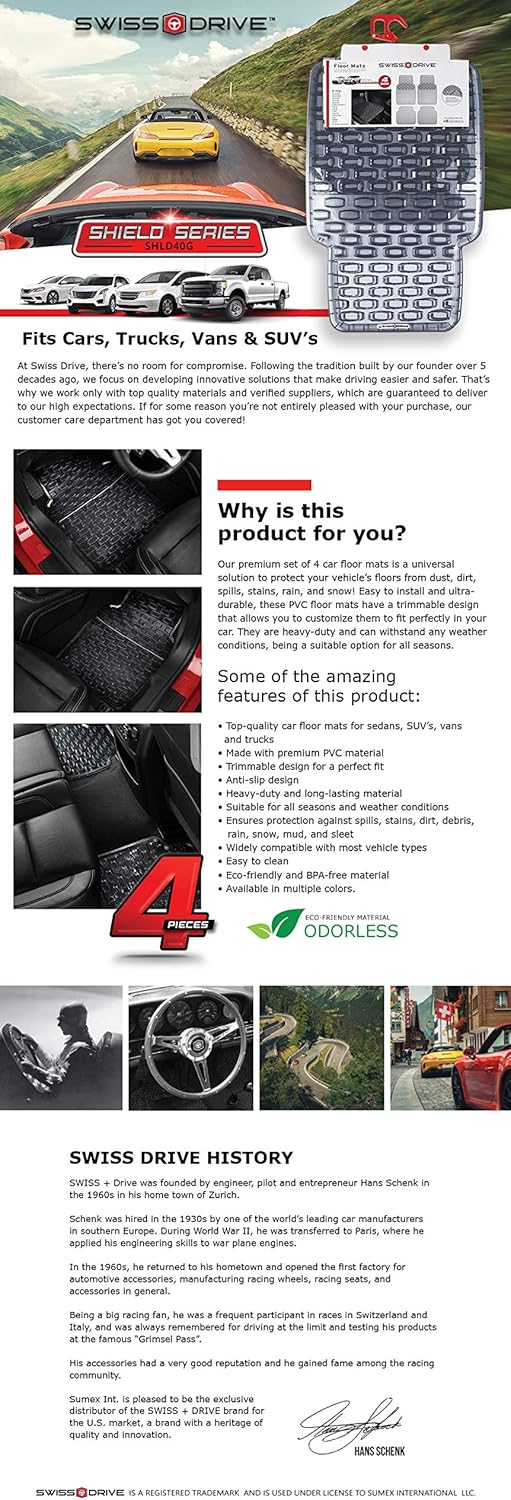 4 pcs Rubber Car Floor Mats G13084