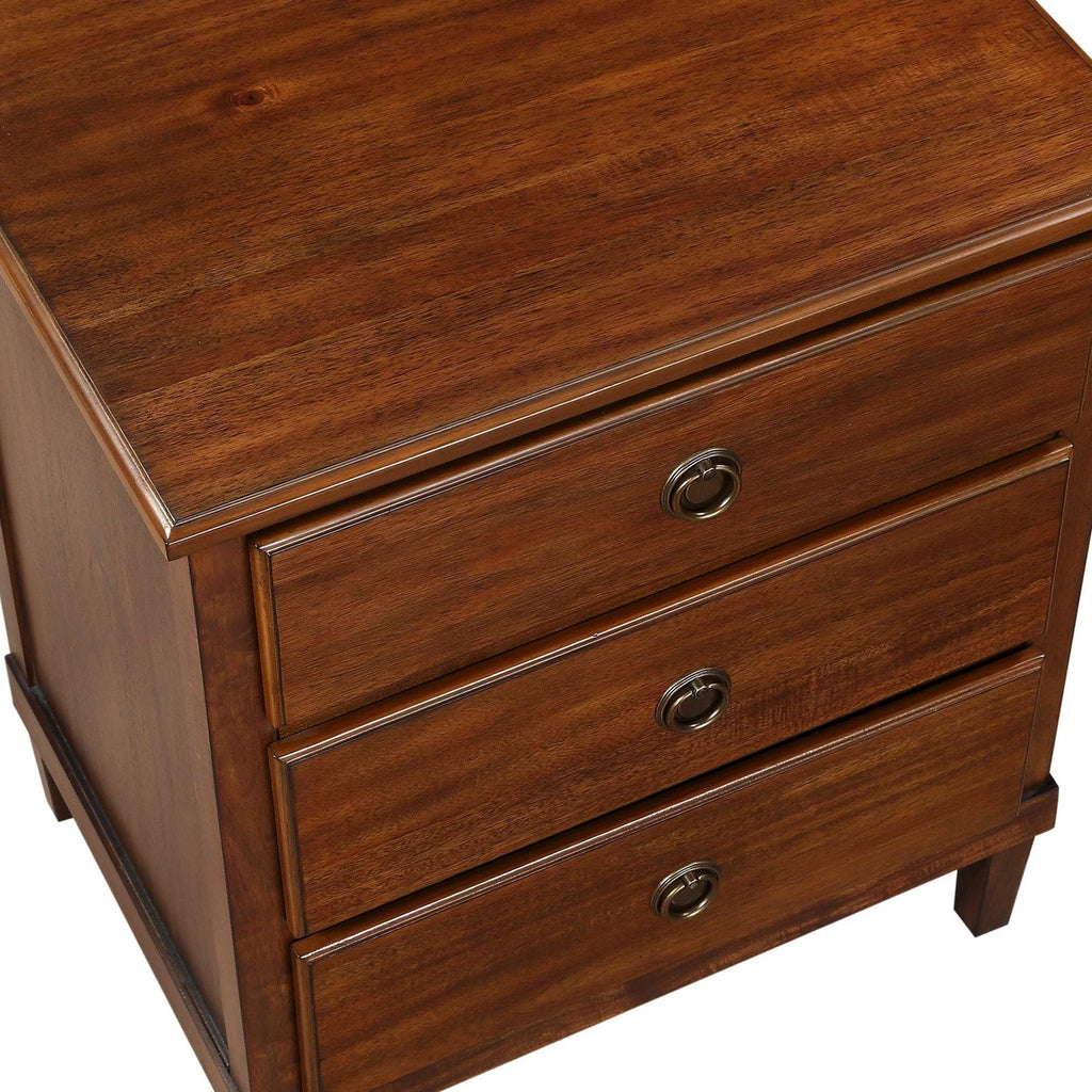 Brown 3-Drawer Wood Nightstand B545