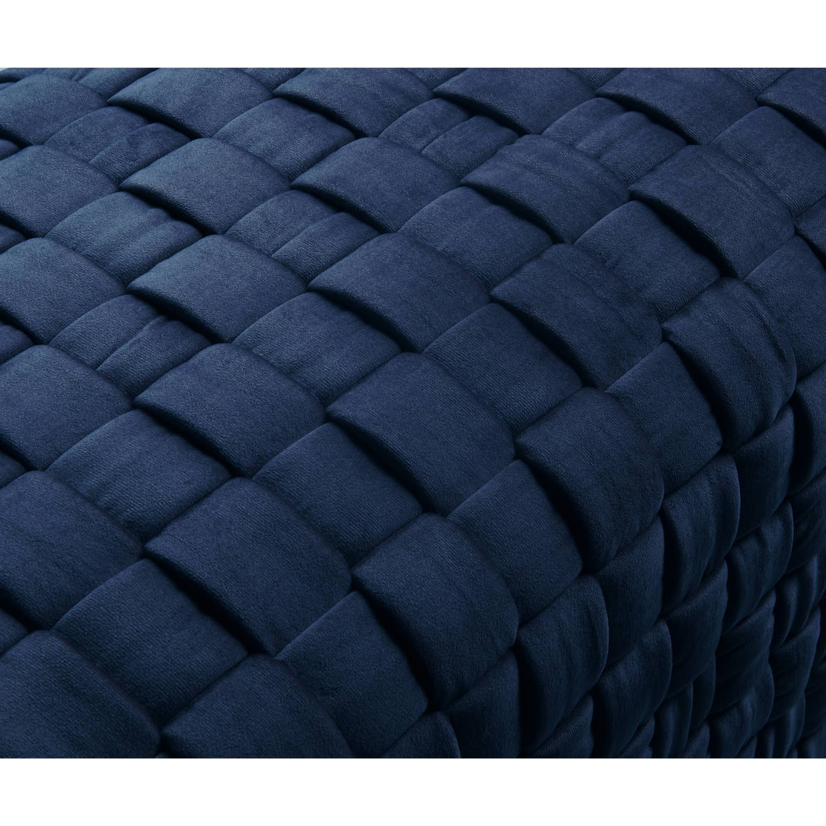Navy Gold Velvet Cube Ottoman E325