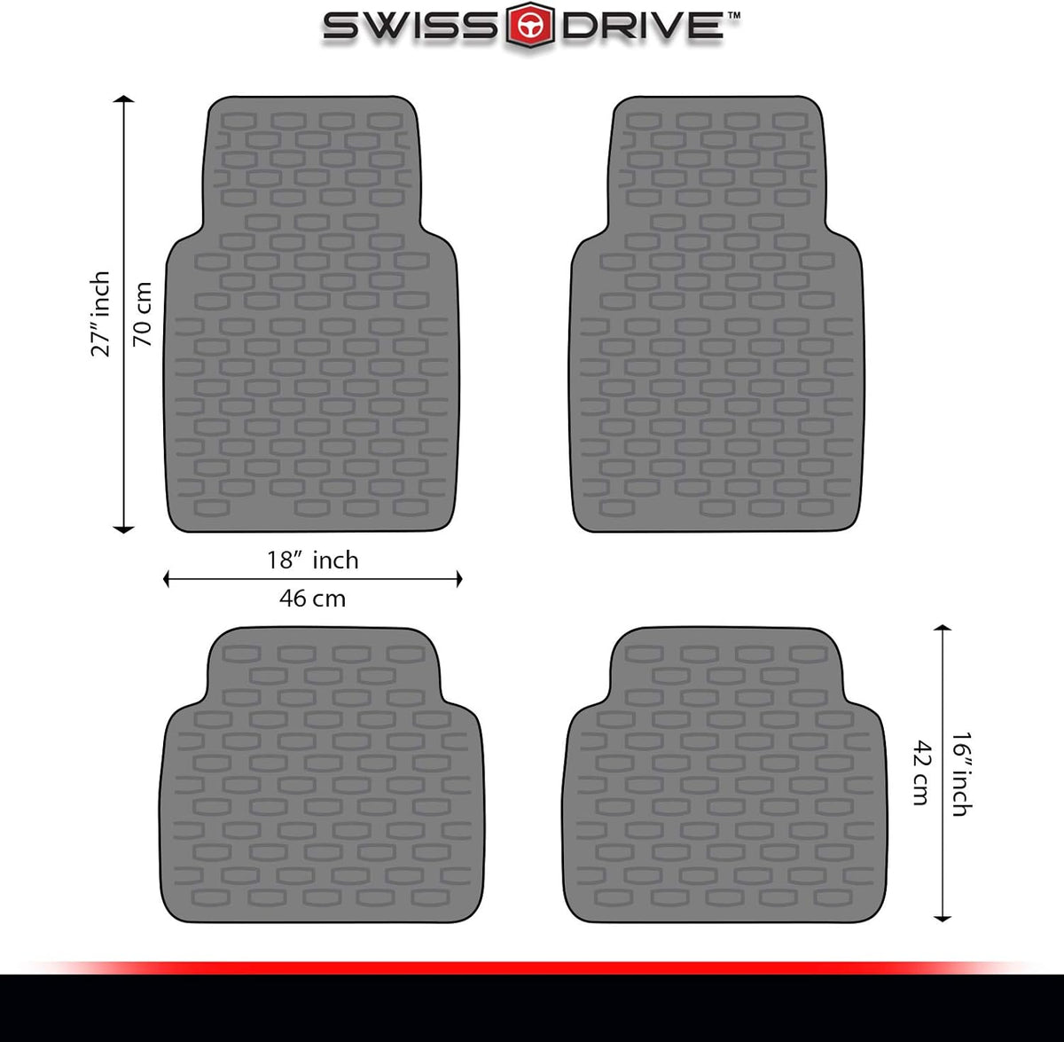 4 pcs Rubber Car Floor Mats G13084